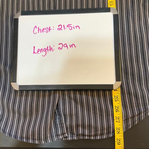 Structure Black Striped Button Down Cotton Classic Casual Career Wear Size M - Picture 7 of 7